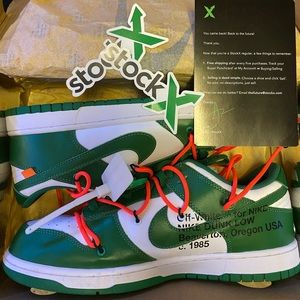 Off-White Pine Green Nike Dunk Low MENS Size 12